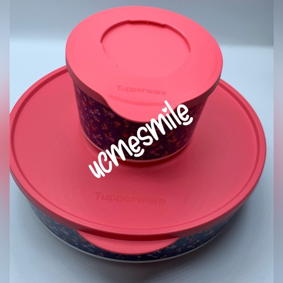 Tupperware Illumina Floral Stack & Store Pitcher/Bowls/Tumbler Set - Picture 9 of 13